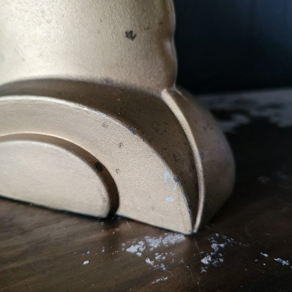 Vintage Art Deco Ram's Head Bookends, Art Deco Library Decor c. 1930s - Picture 5 of 11